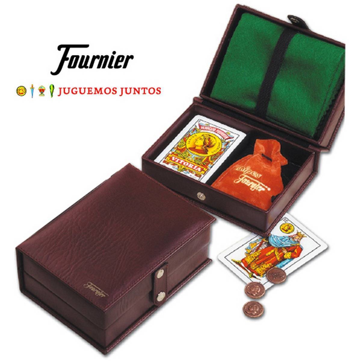 Barajas de Mus y tapete en estuche de polipiel doble FOURNIER  - 50 x 40 cm