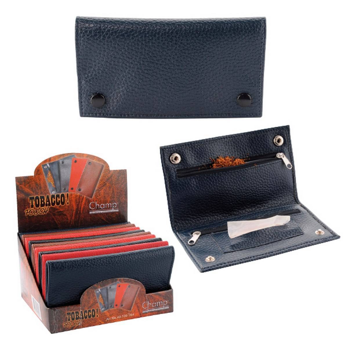 Expositor de 12 Fundas para tabaco y librillo CHAMP